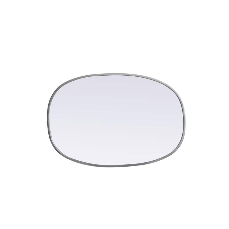 Indigo Home Metal Frame Oval Mirror 20x30 Inch