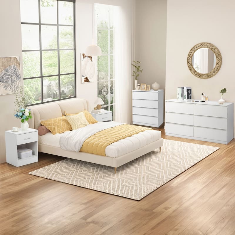 Modern Wooden 4-Drawer Dresser Perfect for Bedroom Living Room or Family Room