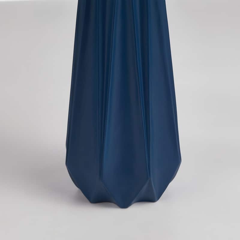 KAWOTI 27" Blue Table Lamp with Fabric Shade
