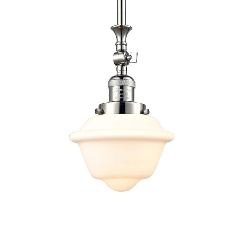 Innovations Lighting Small Oxford Single Light 8" Wide Mini Pendant - Polished Nickel / Matte White Cased