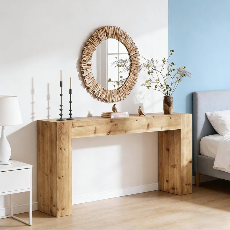 Wood Side Table, Minimalist Design Hallway Table, Console table