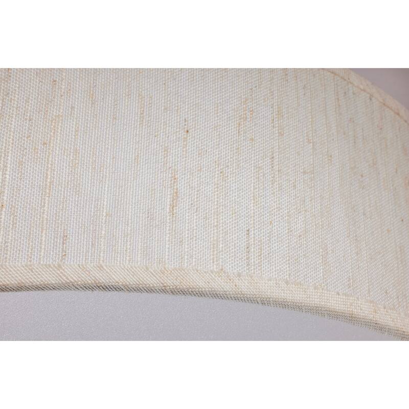15 inch CCT Selectable Fabric Drum LED Decor Flush Mount Fixture Beige Fabric Shade Acrylic Diffuser - Beige Fabric