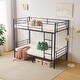 preview thumbnail 22 of 28, Twin Over Twin Bunk Bed For Kids Teens Adults, Heavy Duty Metal Bunk Bed With Ladder