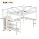 preview thumbnail 3 of 6, Queen Size Loft Bed with L-Shaped Desk,USB,Wardrobe and Adjustable Shelf