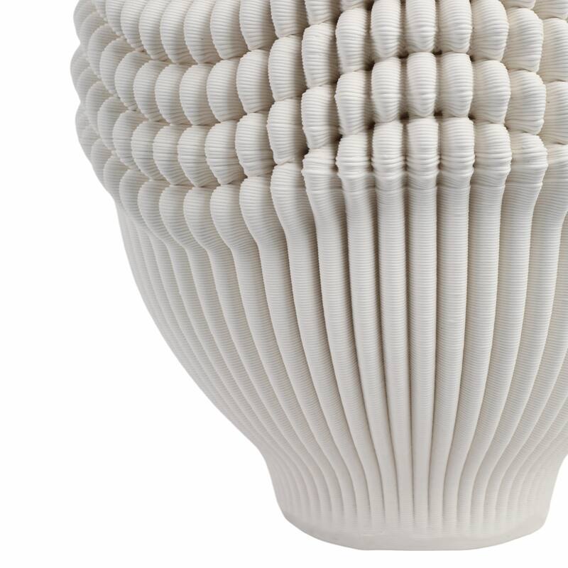 Decorative Vase - Ivory Ceramic 3D Printed Artistic