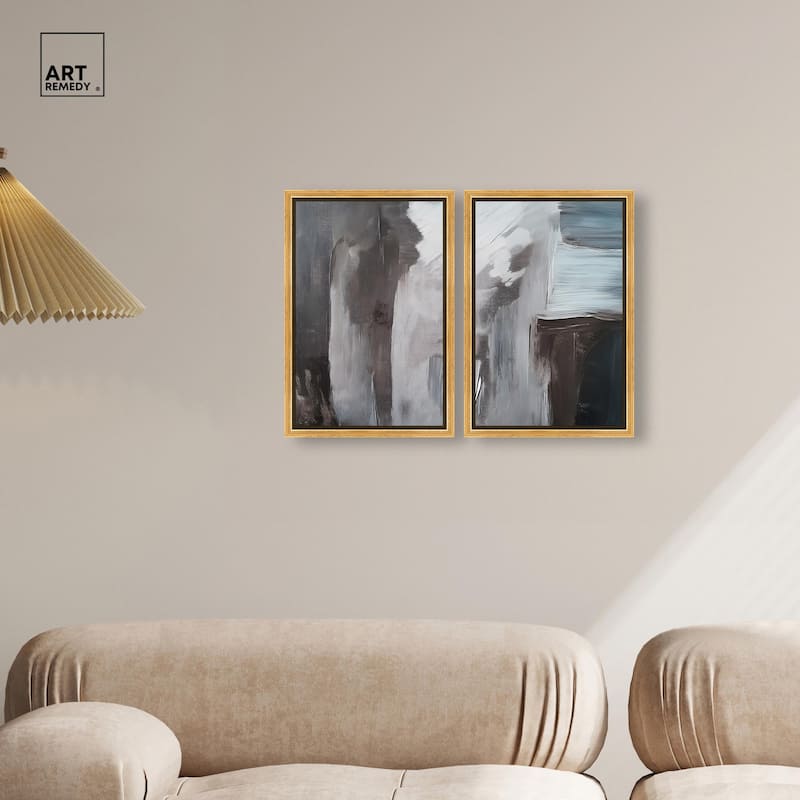 Monochrome Mood I Canvas Set of 2 by Art Remedy