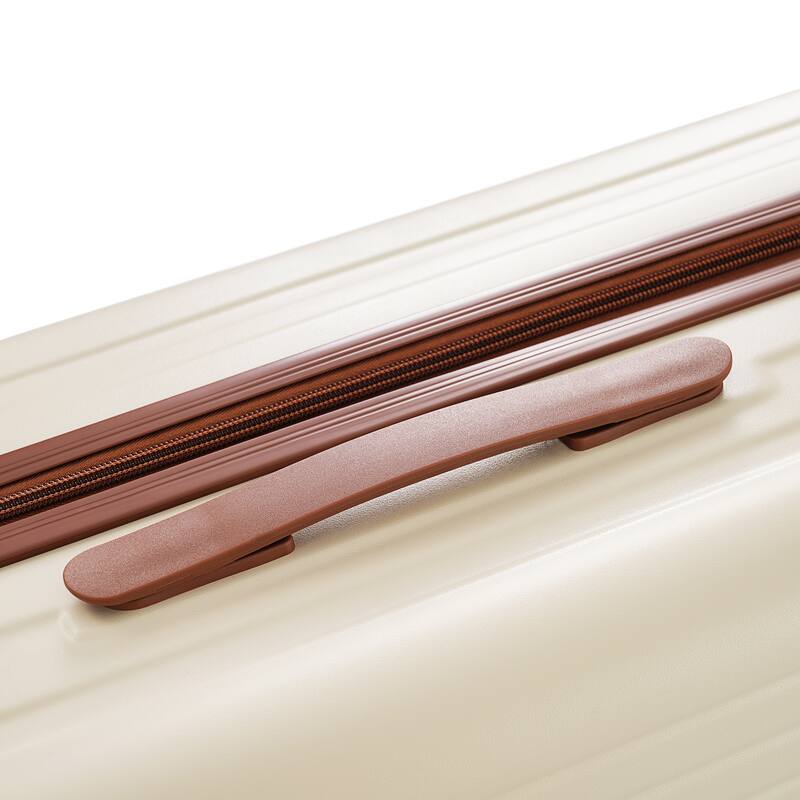 Merax 3 Piece ABS Hardshell Front-Opening Luggage Sets, Carry on Suitcase with USB Port and Cup Holder & Spinner Wheels