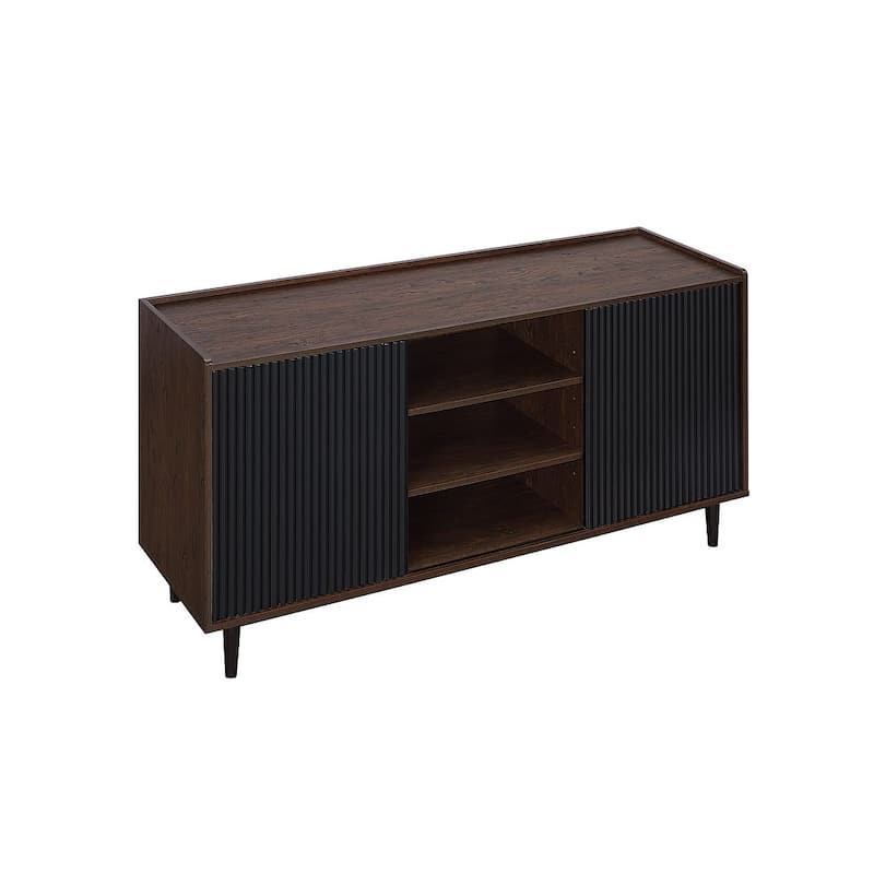 Manhattan Comfort Duane 59.05 Modern Adjustable Shelf Ribbed Sideboard