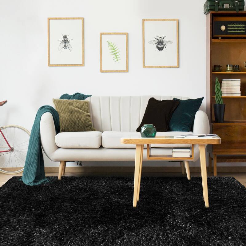 Superior Hand-tufted Plush Solid Shag Indoor Area Rug