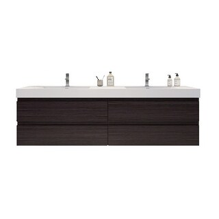 Baillie 84'' Wall-Mounted Vanity with Double Reinforced Acrylic Sink