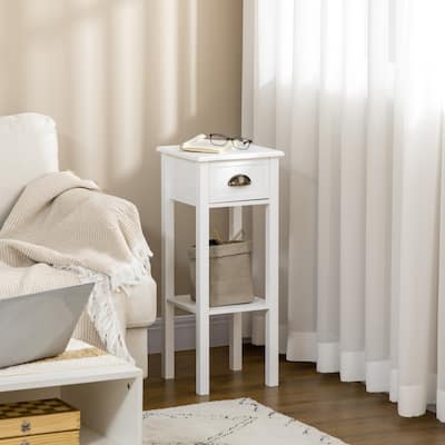 2-piece Narrow Tall Side End Table
