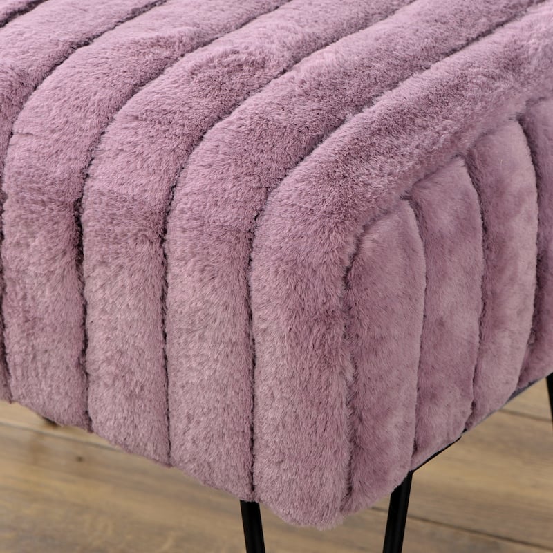 Serenta SuperMink Fauxfur Ottoman Bench