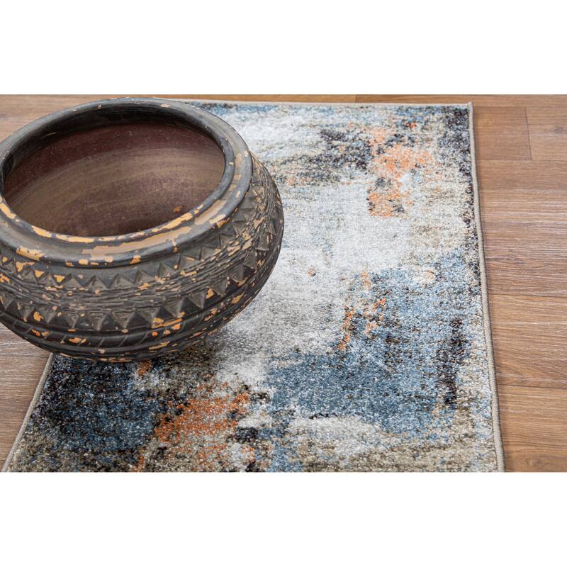 Marina Collection Abstract Multicolor Area Rug