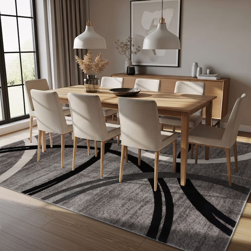 World Rug Gallery Contemporary Abstract Circles Design Area Rug