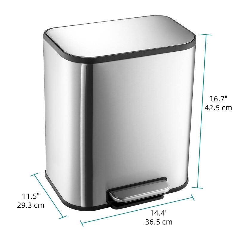 5.3 Gallon Kitchen Trash Can with Lid, Stainless Steel Step On Garbage Can