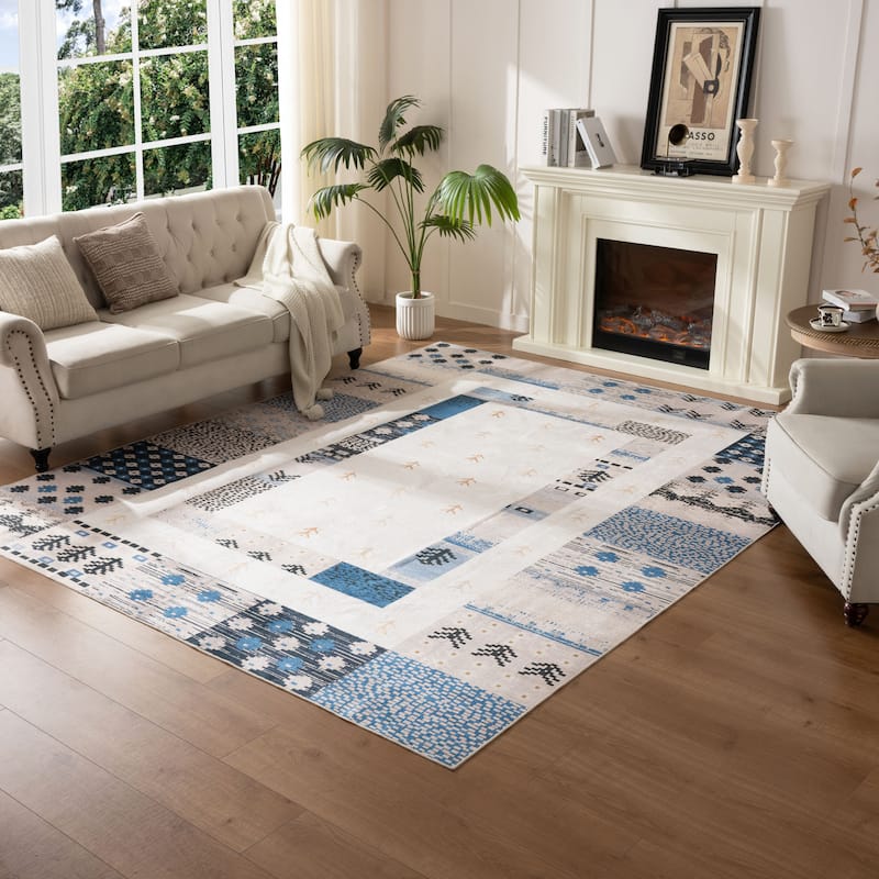 Soft and Non-Slip Machine-Washable Foldable Multi-Use Area Rug