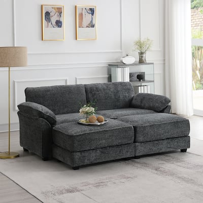 81" Chenille Double Upholstered Sofa With Ultraman