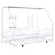 preview thumbnail 73 of 78, Metal House Bed with Trundle, Twin/Full Size Daybed Playhouse Bed with Bulit-in Storage Shelves and Metal Grid for Kids Teens