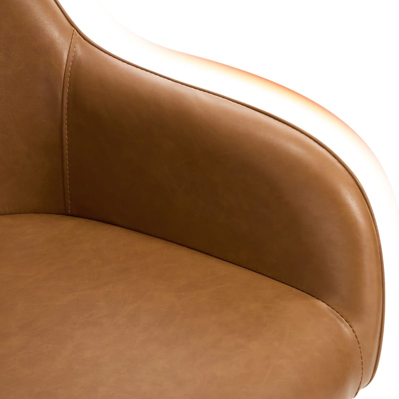 25 Inch Upholstered Swivel Counter Height Bar Stool with Armrests, Solid Wood Legs - 23.6"W x 22.4"D x 40.2"H