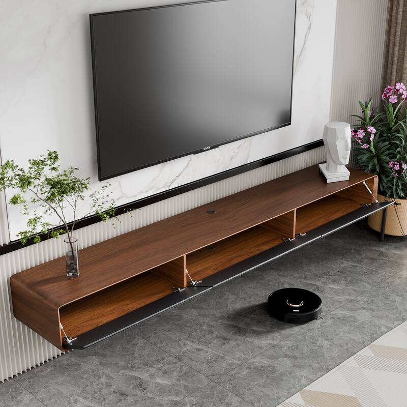 Modland 78" Modern Floating TV Stand Wall Mounted Media Control Center for Living Room - 78