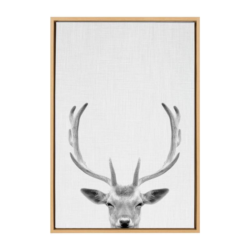 Kate and Laurel Sylvie Deer Portrait Framed Canvas by Simon Te Tai
