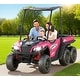 preview thumbnail 2 of 37, EROMMY 24V 2-Seater Ride-On Dump Truck with Remote Control, 4WD, Music & Auto Dump Bed. Rose Red.