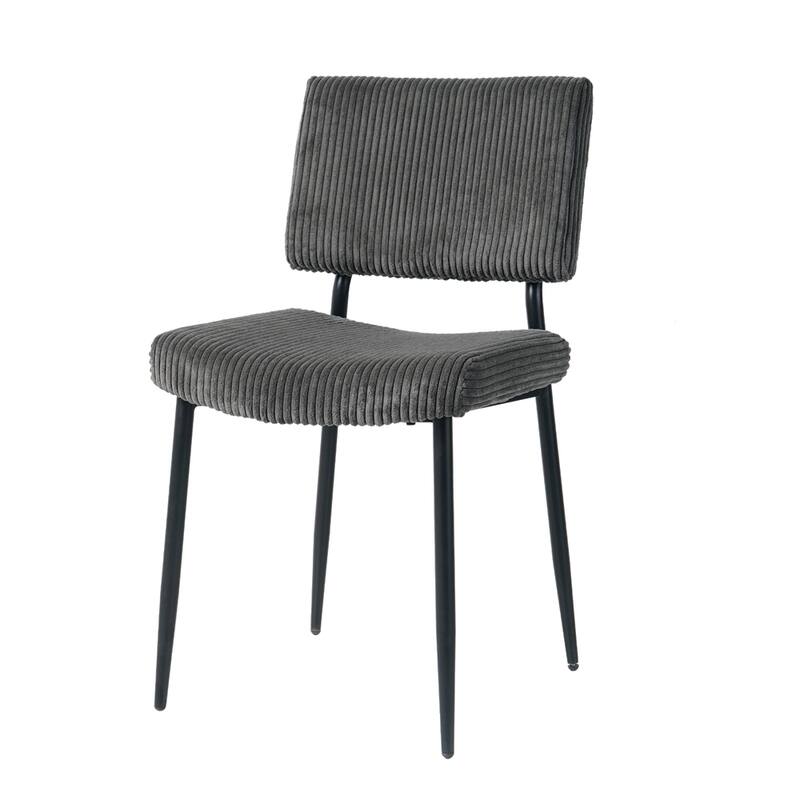 Modern Velvet Upholstered Dining Chair with Metal Legs (Set of 2)