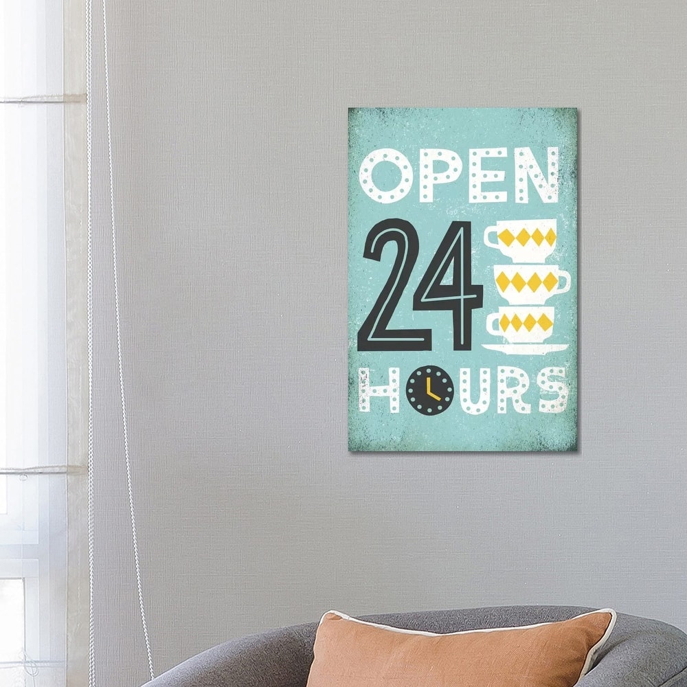 iCanvas "Retro Diner (Open 24 Hours I)" by Michael Mullan Canvas Print