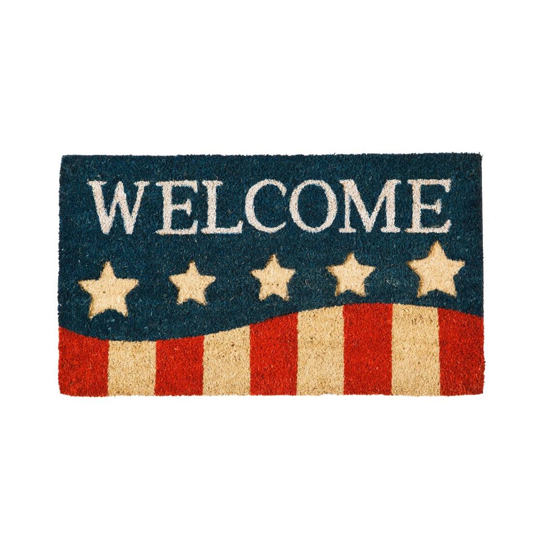 Patriotic Stripes Coir Door Mat On Sale Bed Bath & Beyond 38426082