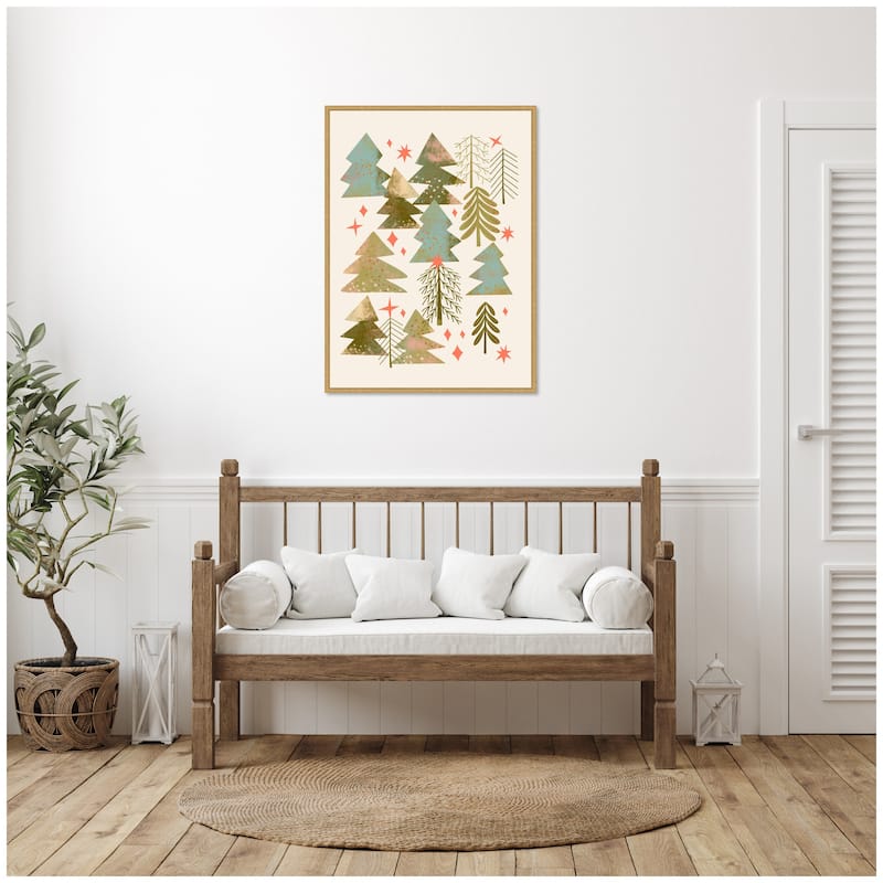 Kate and Laurel Framed Canvas Winter Forest by Nikita Jariwala