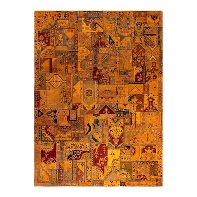 Vibrance One-of-a-Kind Hand-Knotted Area Rug - Orange, 8' 10" x 12' 0" - 8' 10" x 12' 0"