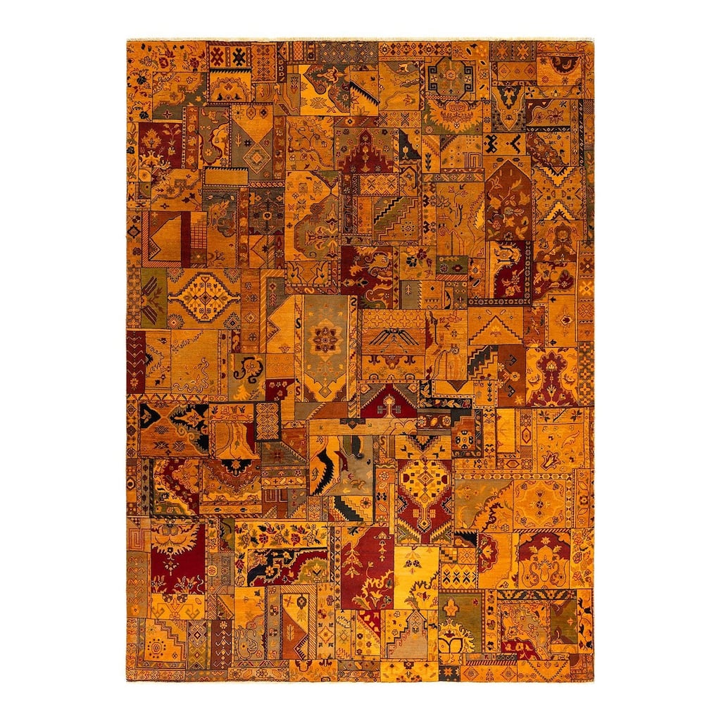 Vibrance One-of-a-Kind Hand-Knotted Area Rug - Orange, 8' 10" x 12' 0" - 8' 10" x 12' 0"