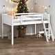 preview thumbnail 2 of 12, Modern Twin Size Wood Low Loft Bed With Convertible Ladder Can Be Placed On The Left Or Right for Bedroom