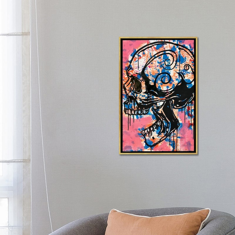 iCanvas "Screaming Skull I" by Dean Russo Framed Canvas Print
