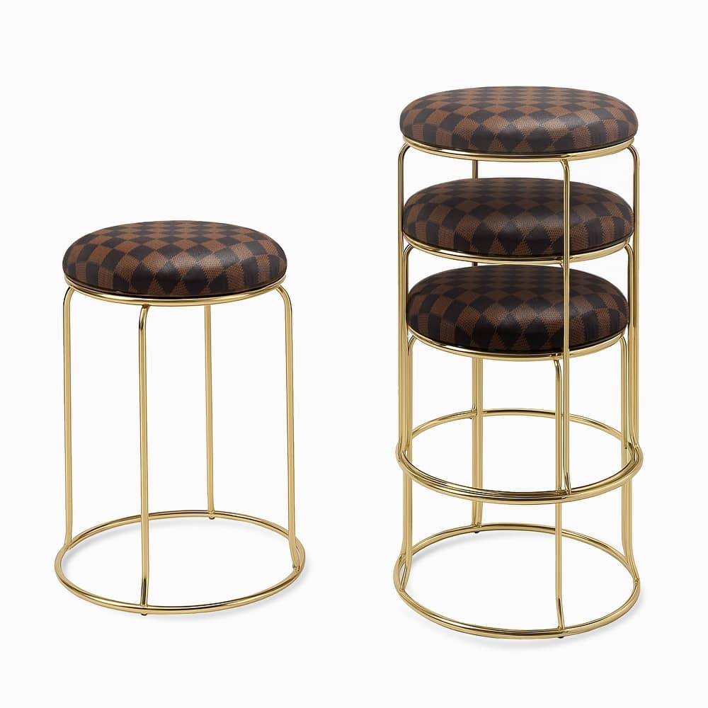 Carmilla Collection Vinyl Upholstered Stools (Set of 4)
