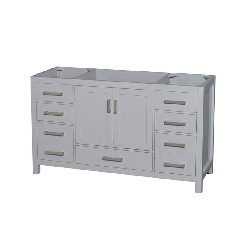 Wyndham Collection WC-1414-60-SGL-UM-VAN Sheffield 59" Single - Gray / Brushed Chrome Hardware - Ash Finish
