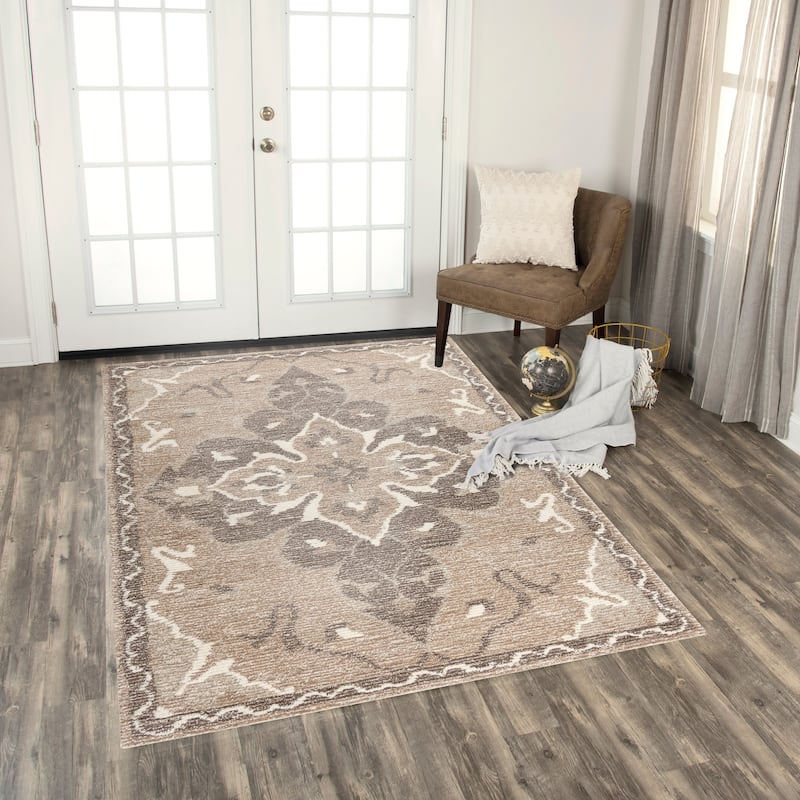 Alora Decor Tabatha Brown Hand-tufted Wool Blend Rug