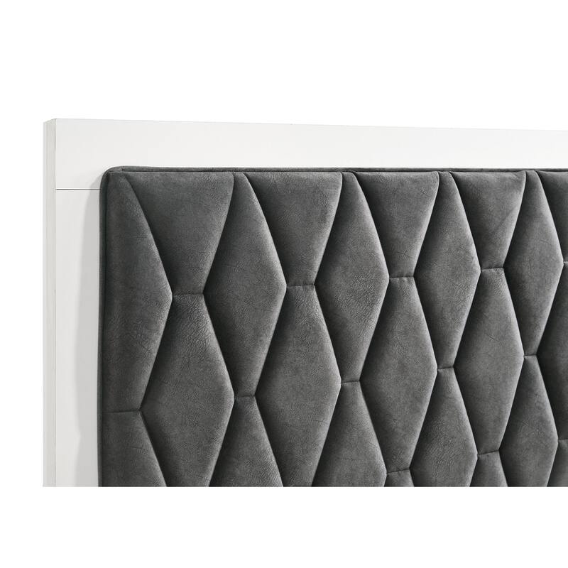 Sonora Upholstered Panel Bed White