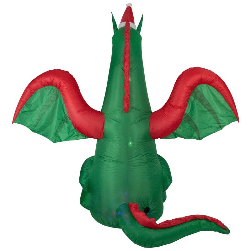 6' Inflatable LED Lighted Dragon with Gift Outdoor Christmas Decoration
