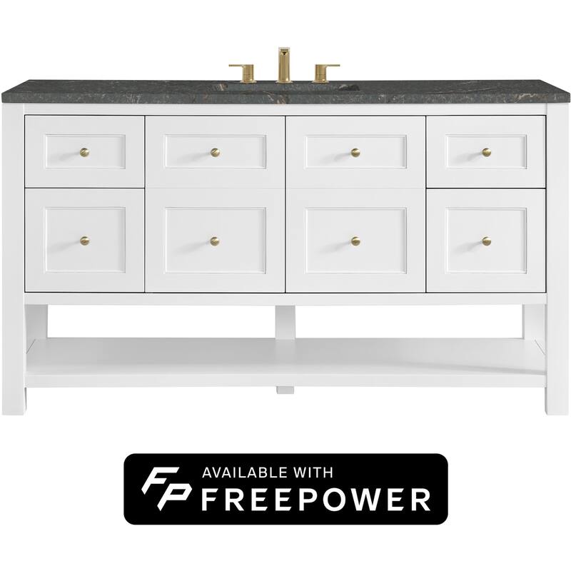 James Martin Vanities 330-V60S-FPBL Breckenridge 60" Free Standing - Bright White
