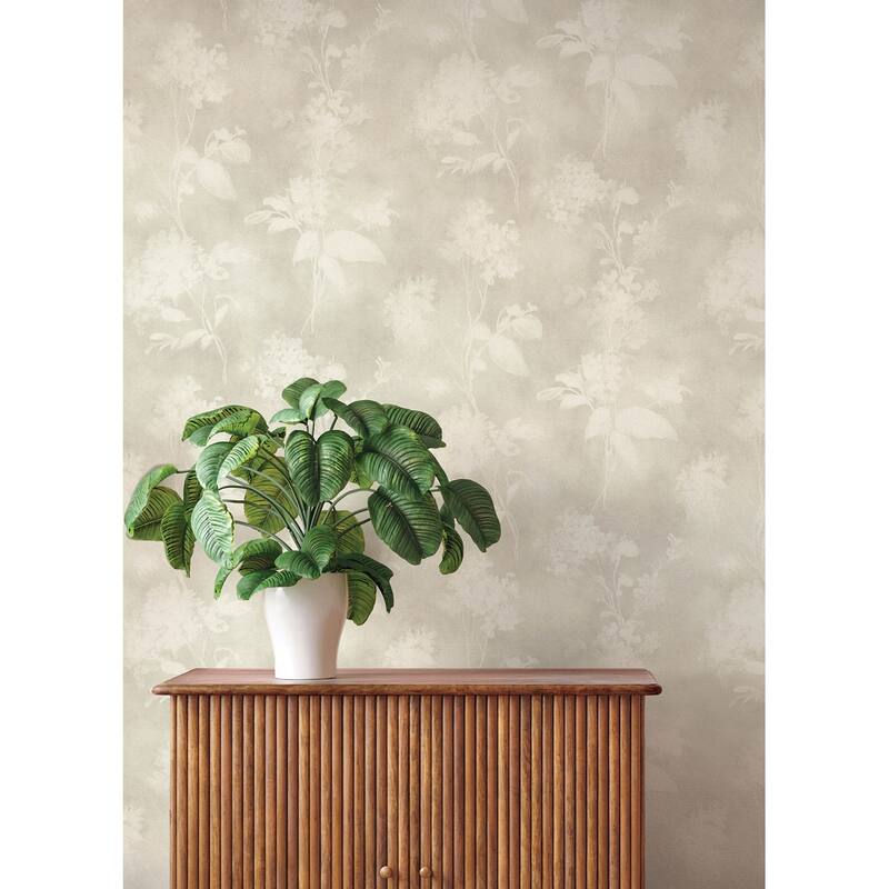A-Street Prints Izara Light Grey Botanical Wallpaper