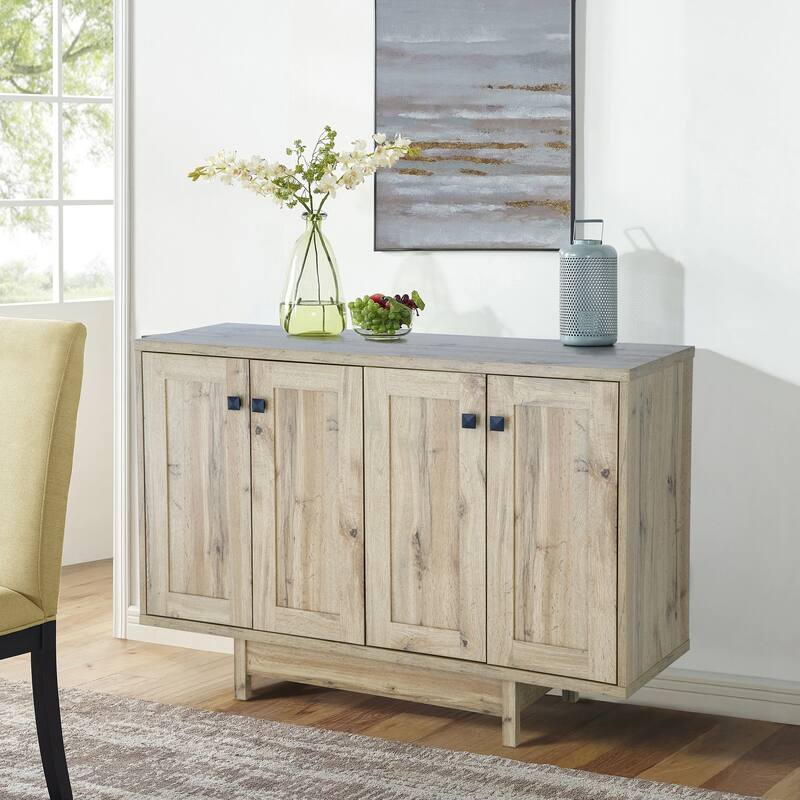 Q-Max 47"W Sideboard Storage Cabinet, Dining Server Cupboard Buffet Table with Two Storage Cabinets