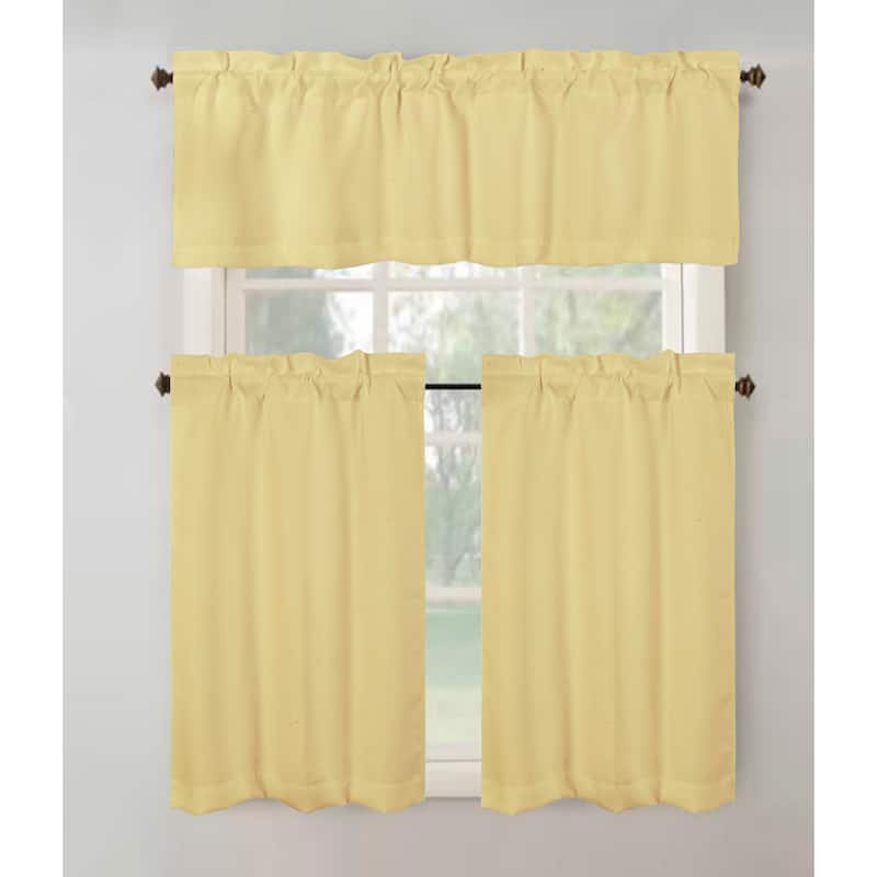 Anchorage Privacy Solid Kitchen Curtain - Beige