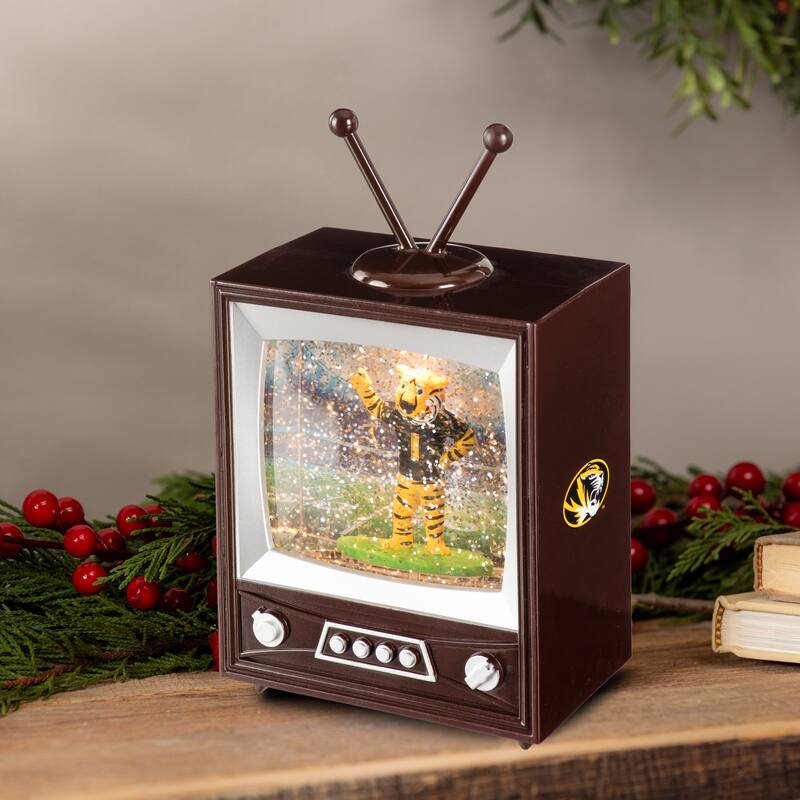 Univ of Missouri 8 in. Vintage TV Light Up Water Lantern Snow Globe