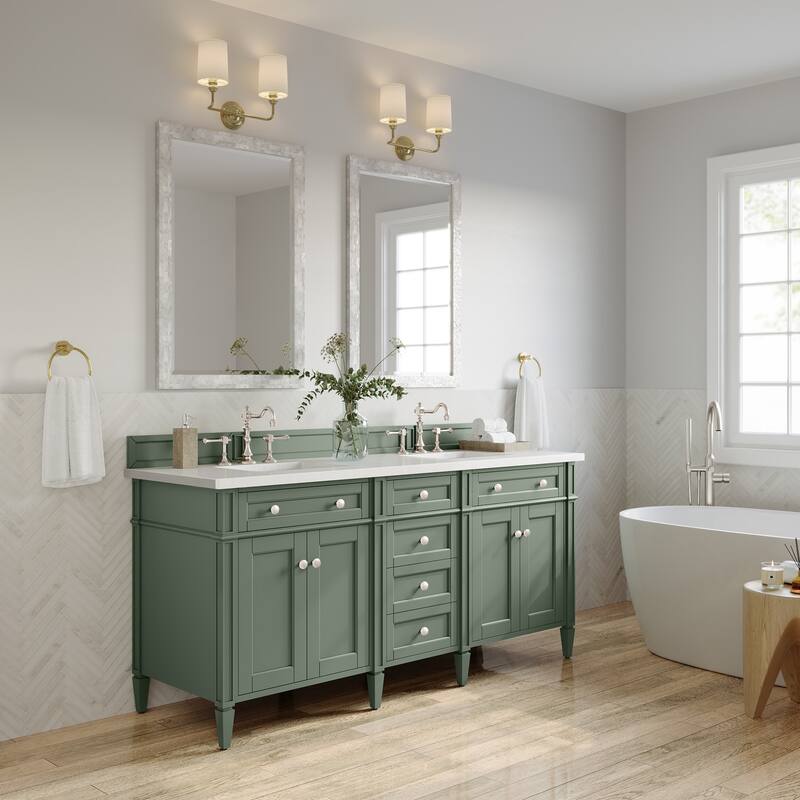 James Martin Vanities 650-V72-3WZ Brittany 72" Double Basin Poplar