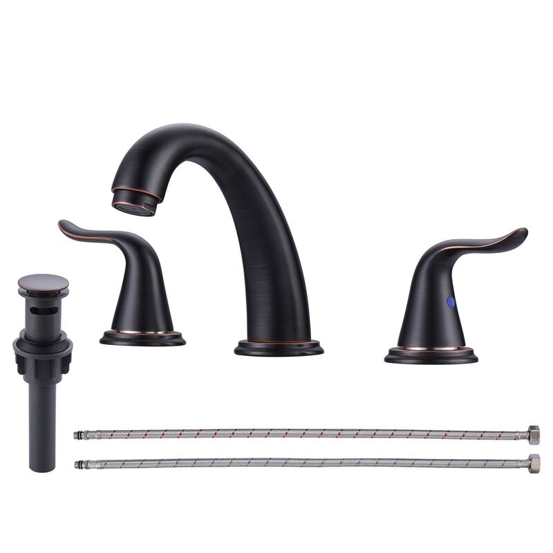 WOWOW Elegant Dual-Handle Bathroom Sink Faucet - Oil Rubbed Bronze