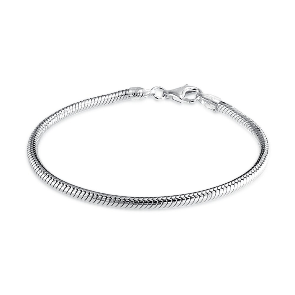 Solid Sterling Silver Spacer w/ Topaz CZ Ovals Charm Bead Compatible with European Snake Chain Bracelets Solid Sterling Silver Spacer w/ Topaz CZ Ovals Charm Bead Compatible with European Snake Chain Bracelets