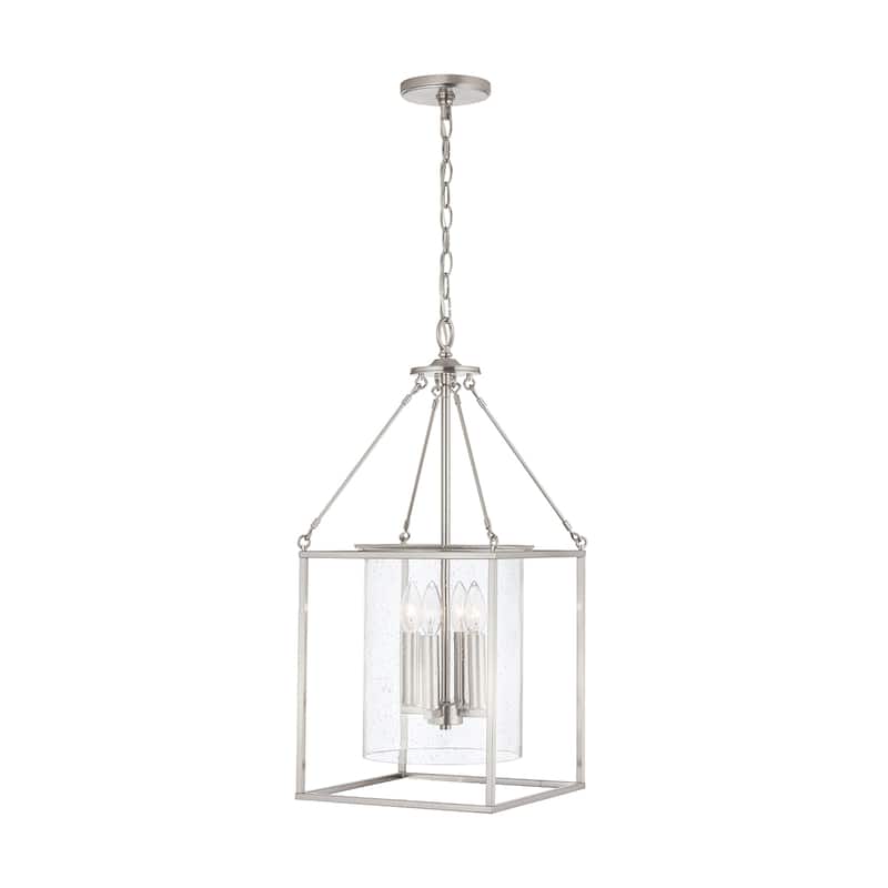 Cooper 4-light Hanging Pendant w/ Clear Seeded Glass