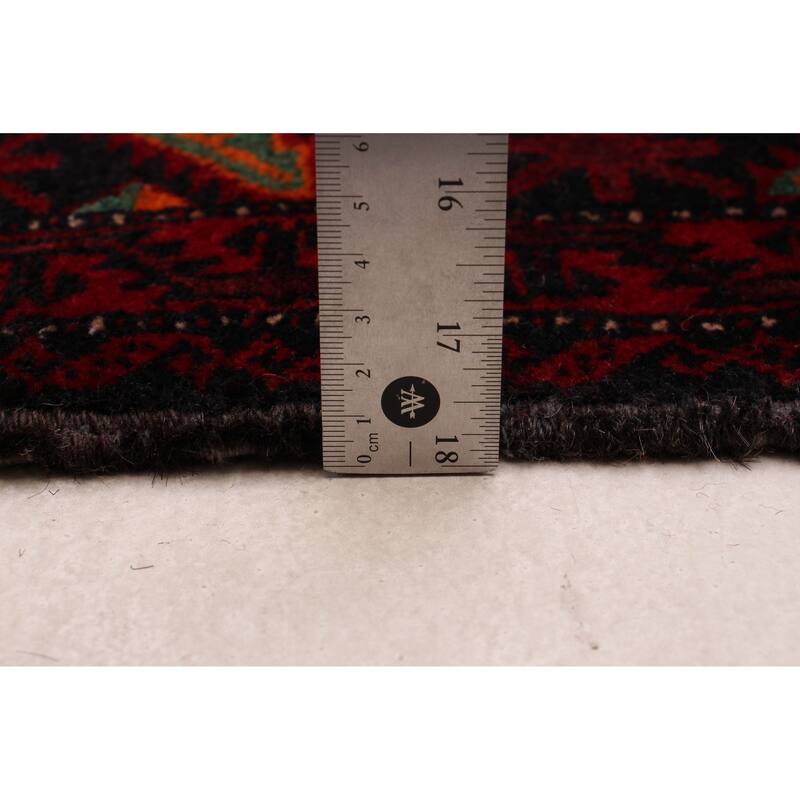 ECARPETGALLERY Hand-knotted Royal Baluch Black, Red Wool Rug - 3'8 x 6'6