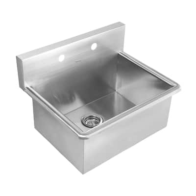 25" Brushed Stainless Steel Commercial Drop-in or Wall Mount Utility Sink